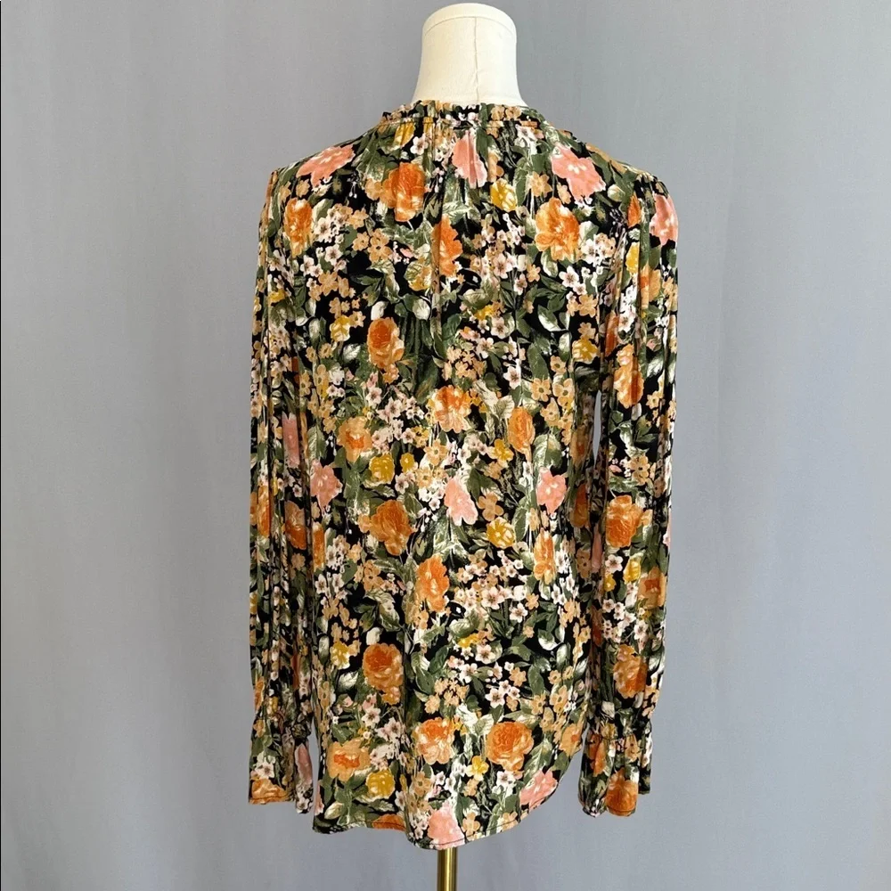 7th Ray Floral Blouse - Black, Orange, Yellow, Green - Picture 4 of 6